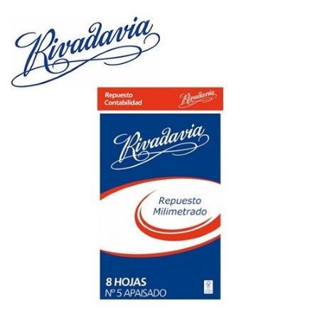 Repuesto Rivadavia Milimetrado Nº5 8 hojas -2
