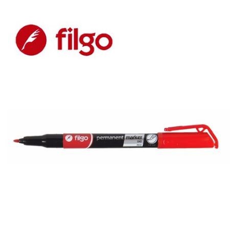 Marcador Filgo 40 Permanente Punta fina Rojo -2