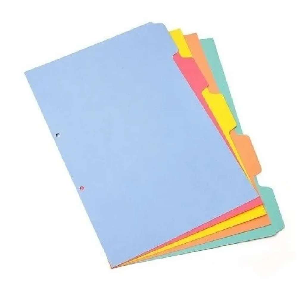 Separadores A4 Bropaco 5 posic Cartulina Col Surtidos Separados en folios