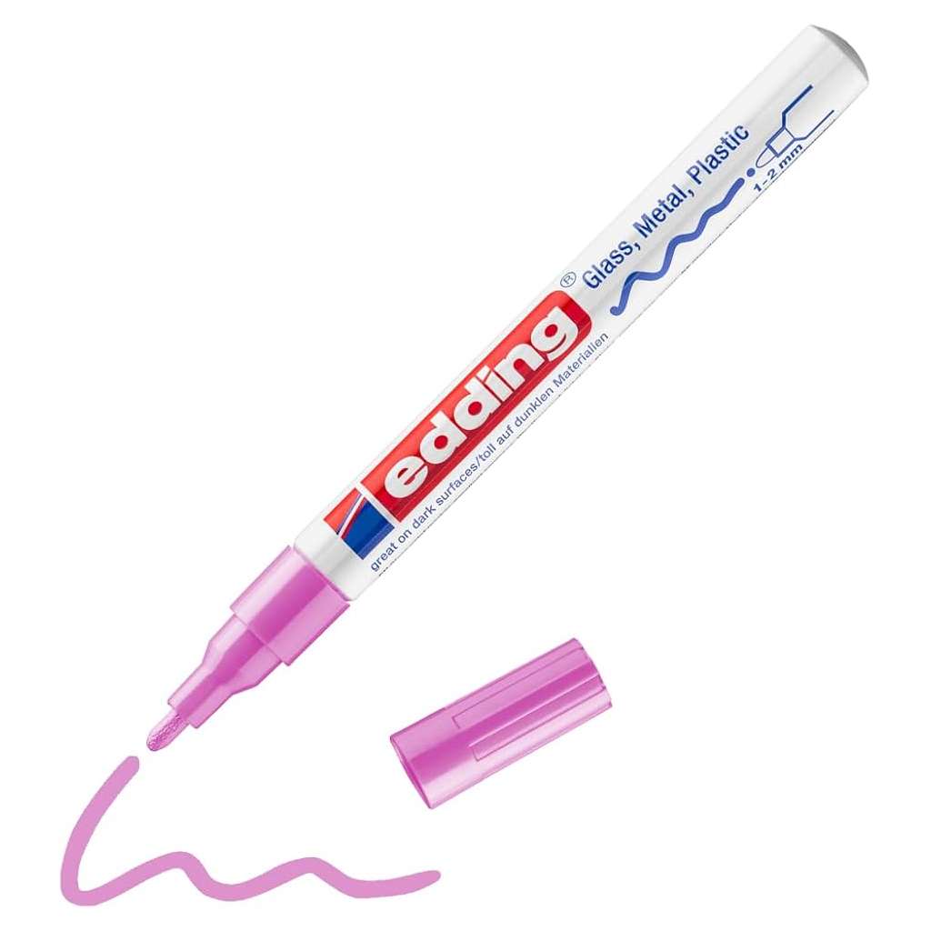 Marcador Edding 751 Para Vidrio, Metal (1-2mm) Rosa Metalizado -1