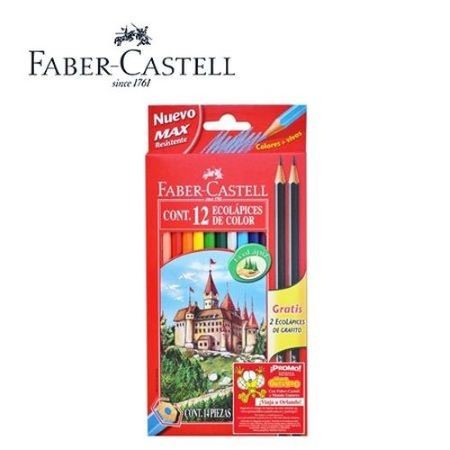 Lápices Faber Castell Largos 12 colores mas Promo