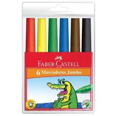 Marcadores Faber Castell Jumbo Grueso 6 colores