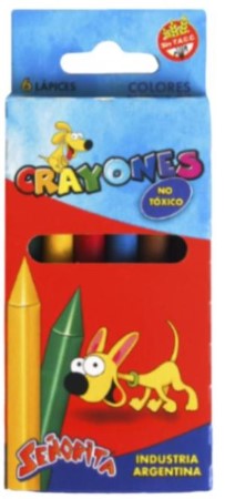 Crayones Señorita de cera 6 colores