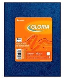 Cuaderno Gloria Araña Rayado Escolar  N°1 (16x21)Azul Tapa Dura 42 hojas