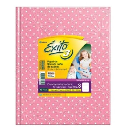 Cuaderno Exito Lunares Rayado Nº3 19x24 cm (tipo ABC) Rosa Tapa Dura 48 hojas -2