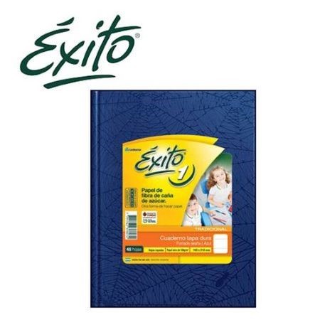 Cuaderno Exito Araña Rayado Escolar N°1 (16x21)Azul Tapa Dura 100 hojas