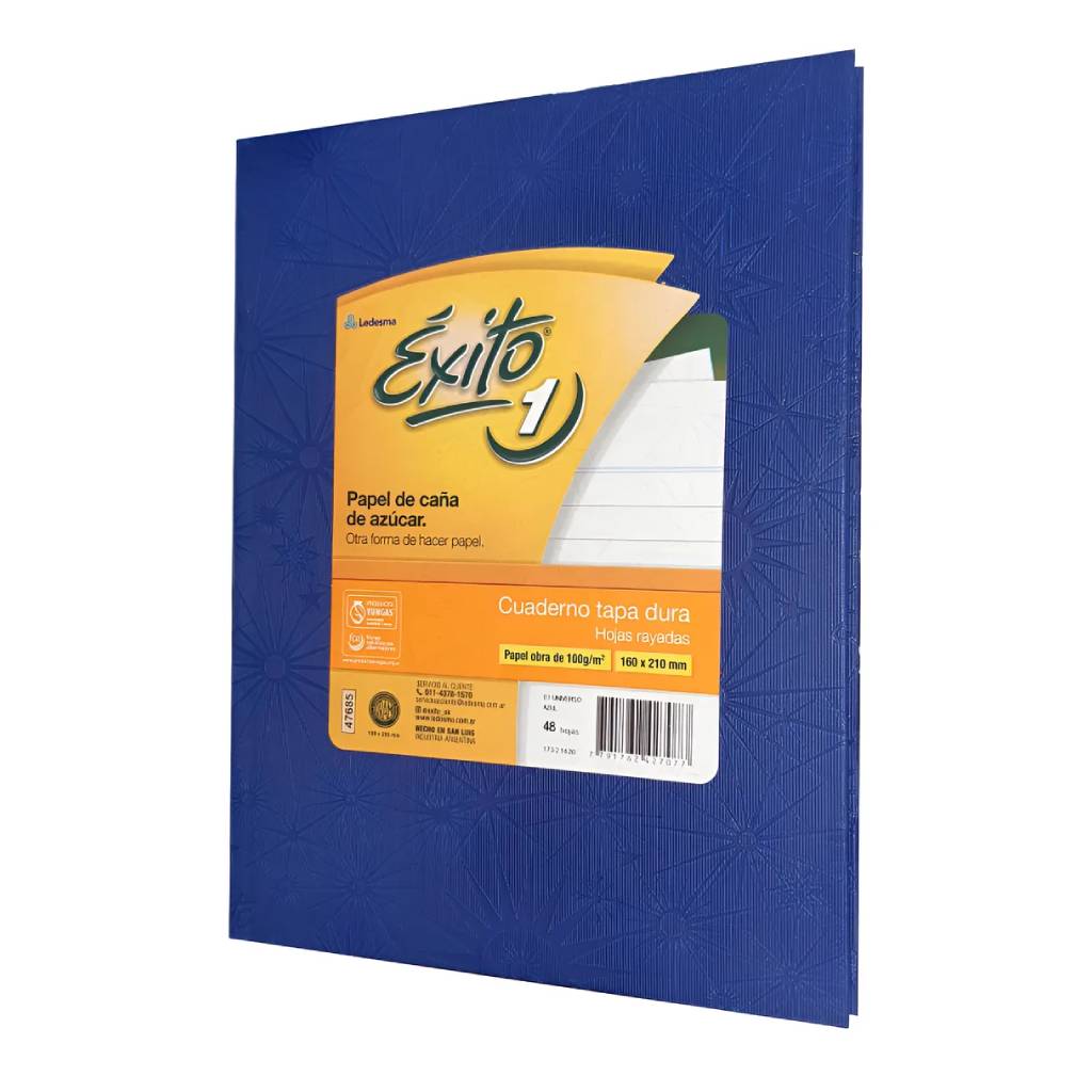 Cuaderno Exito E1 Araña Escolar azul Tapa Dura 48 hojas, liso