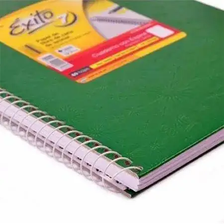 Cuaderno Exito E7 Araña Cuadriculado 21x27cm (Tipo ABC con Espiral) Verde Tapa Dura Espiralado 60 ho