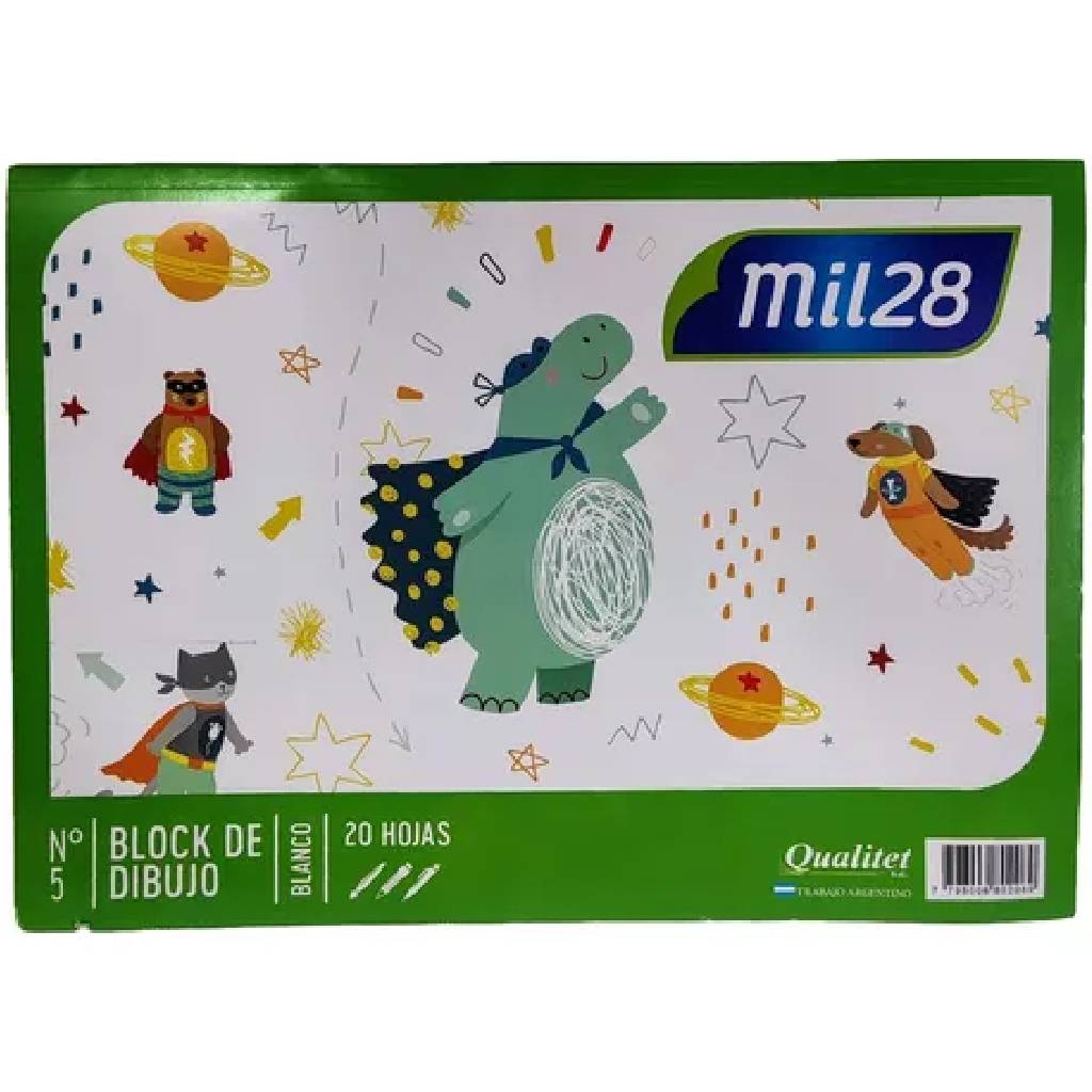 Block Mil28 De Dibujo N°5 Blanco x 20 hojas -3