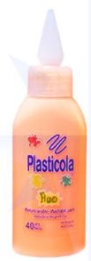 Adhesivo Plasticola Flúor Vinílico Color 40 grs Naranja flúor