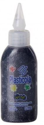 Adhesivo Plasticola Vinílico Glitter 38 grs Negro
