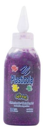 Adhesivo Plasticola Vinílico Glitter 38 grs Purpura