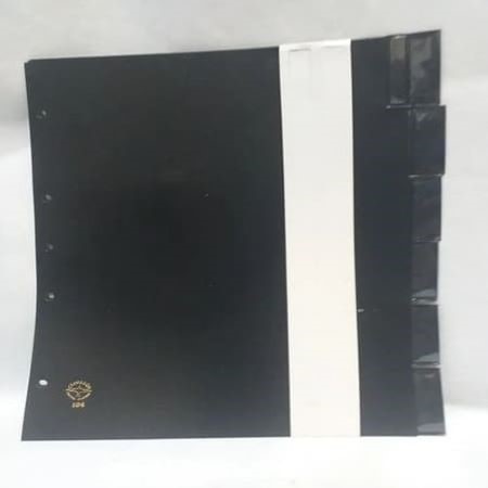 Separadores personaliz A4 6 posic Clingsor pvc 200mic (104-6) Negro Con lengüeta