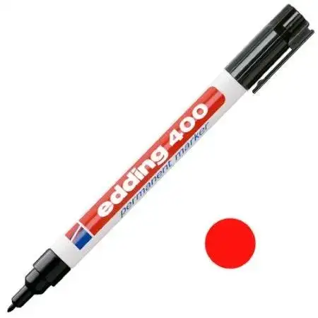 Marcador Edding 400 Permanente Punta fina 1mm Rojo Recargable
