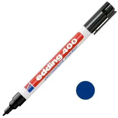 Marcador Edding 400 Permanente Punta fina 1mm Azul Recargable -2