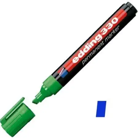 Marcador Edding 330 Permanente Punta biselada 1-5mm Azul Recargable