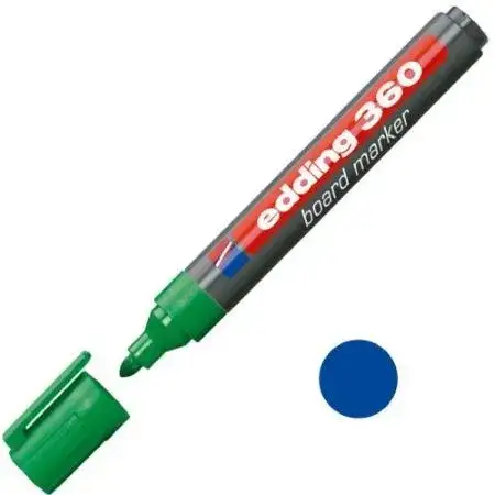 Marcador Edding 360 Pizarra Punta redonda 1,5-3,0mm Azul Recargable -2