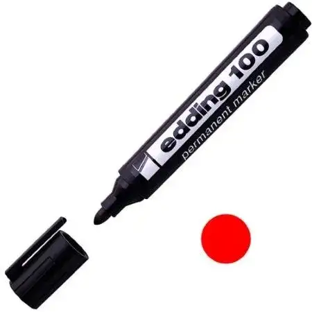 Marcador Edding 100 Permanente Punta redonda 1,5-3,0mm Rojo